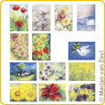 Sortiment Blumenpostkarten von Marjan van Zeyl